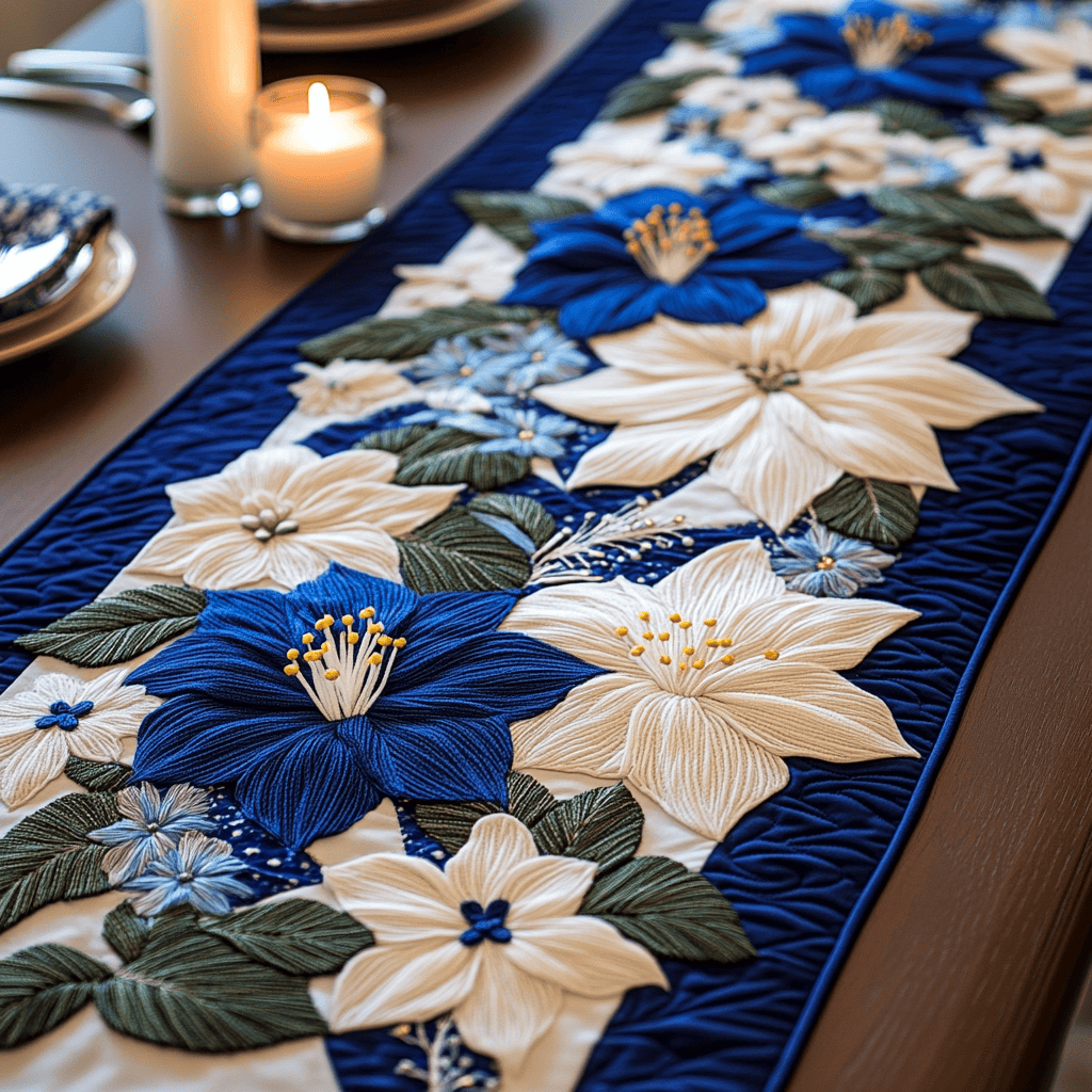 Floral Haven Quilted Table Runner NCU0VH4472