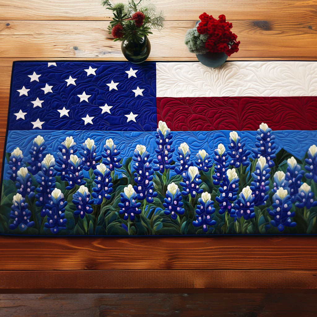 Patriotic Blooms Quilted Table Runner NCU0NT5509