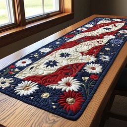 Patriotic Harmony Quilted Table Runner NCU0PT4197
