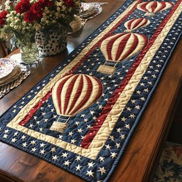 Stars and Balloons Forever Quilted Table Runner NCU0PT5209