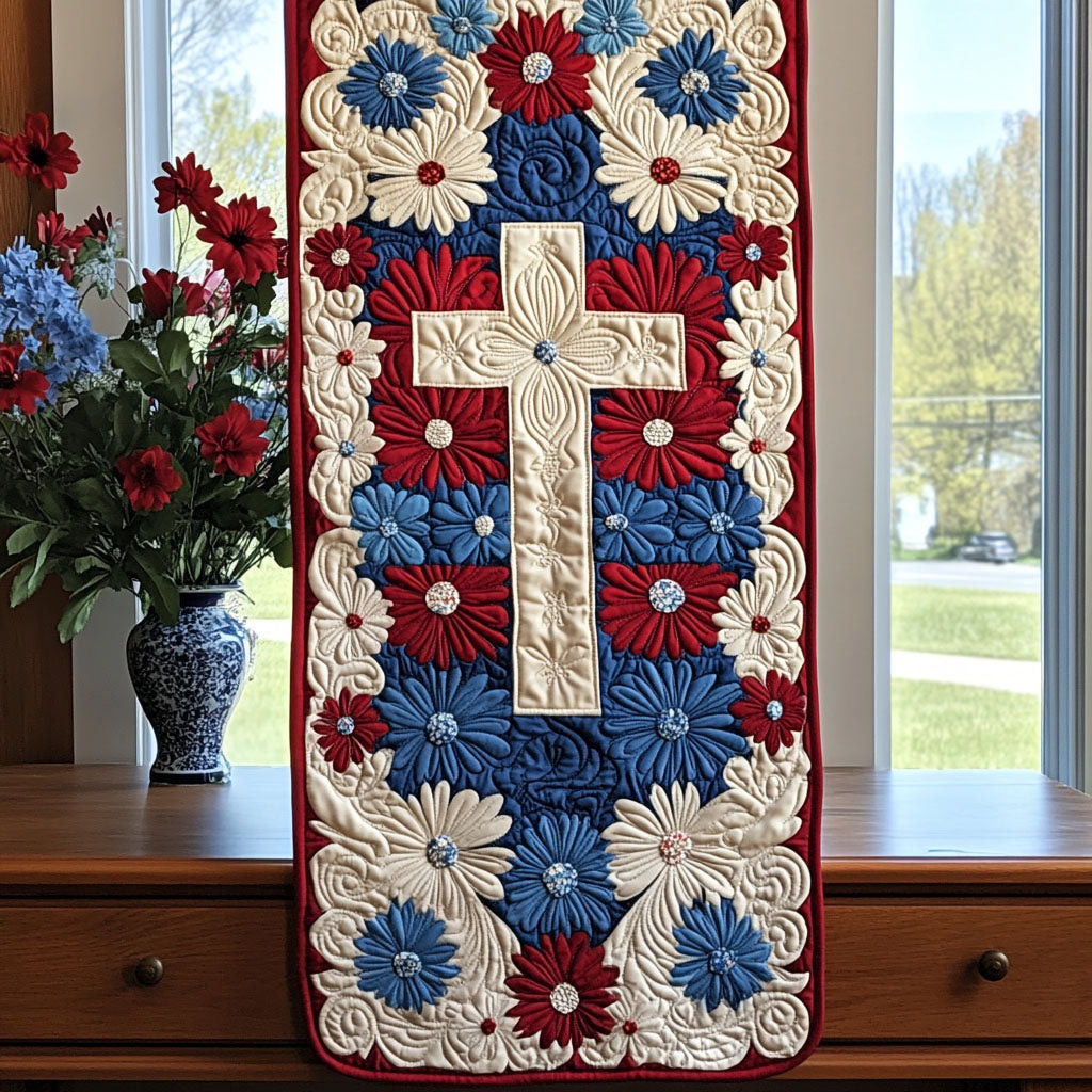 Home of the Brave Quilted Table Runner NCU0PT4336
