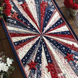 Independence Day Elegance Quilted Table Runner NCU0PT5477