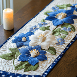 Petal Garden Quilted Table Runner NCU0VH4478