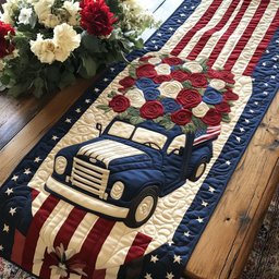 Truck of Honor Quilted Table Runner NCU0PT5382