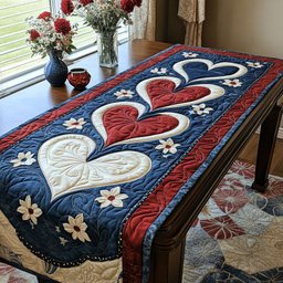 True Patriot Heart Quilted Table Runner NCU0PT3600