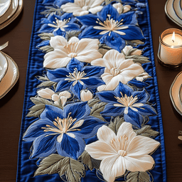 Floral Harmony Quilted Table Runner NCU0VH4479