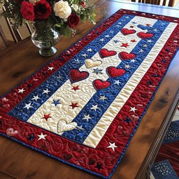 Glittering Stripes Quilted Table Runner NCU0NT7420