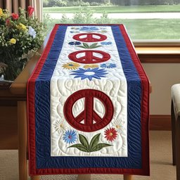 Peaceful Blossoms Quilted Table Runner NCU0PT4199