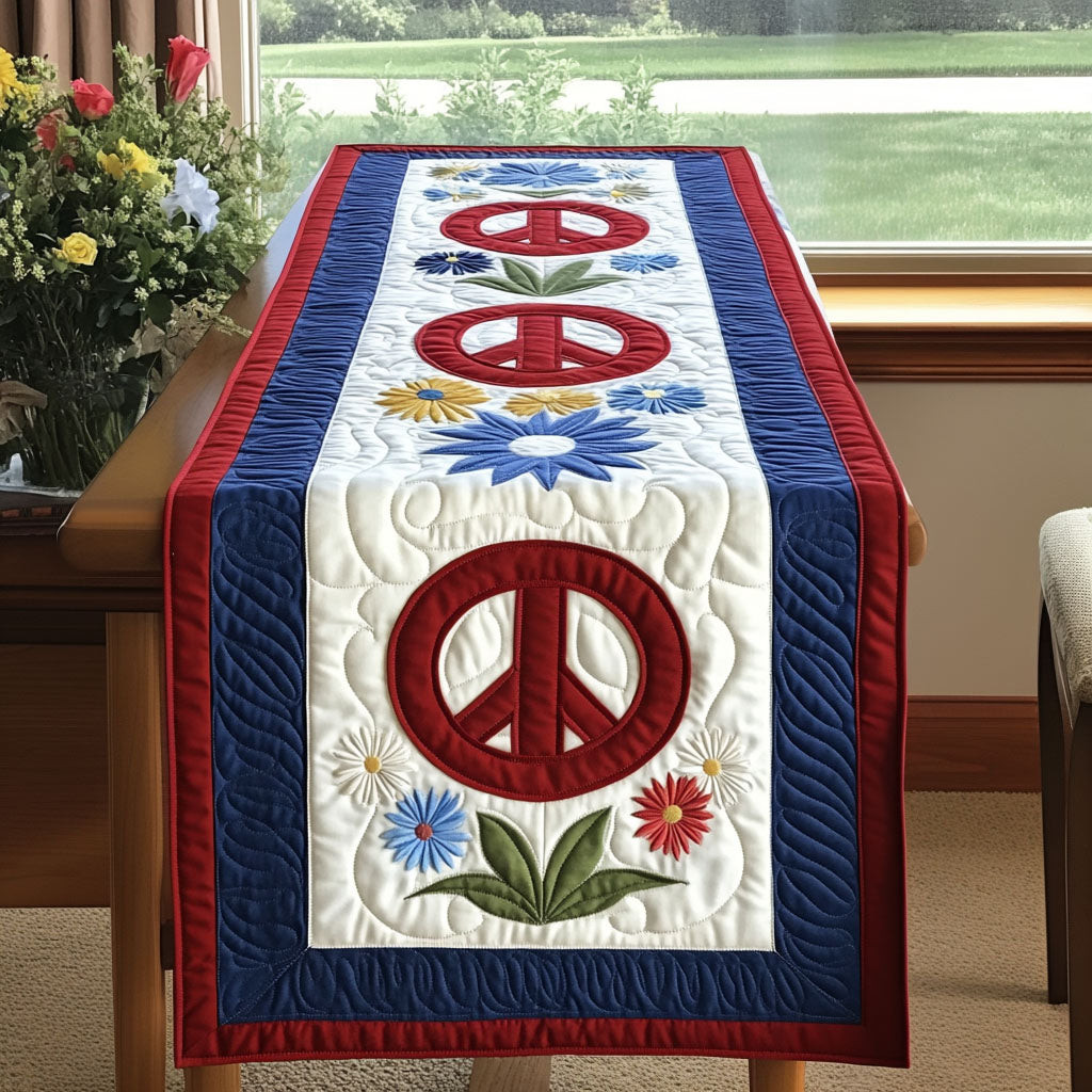 Peaceful Blossoms Quilted Table Runner NCU0PT4199