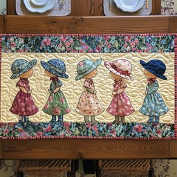 Vintage Sunbonnet Sue Quilted Table Runner GFTOHD6696
