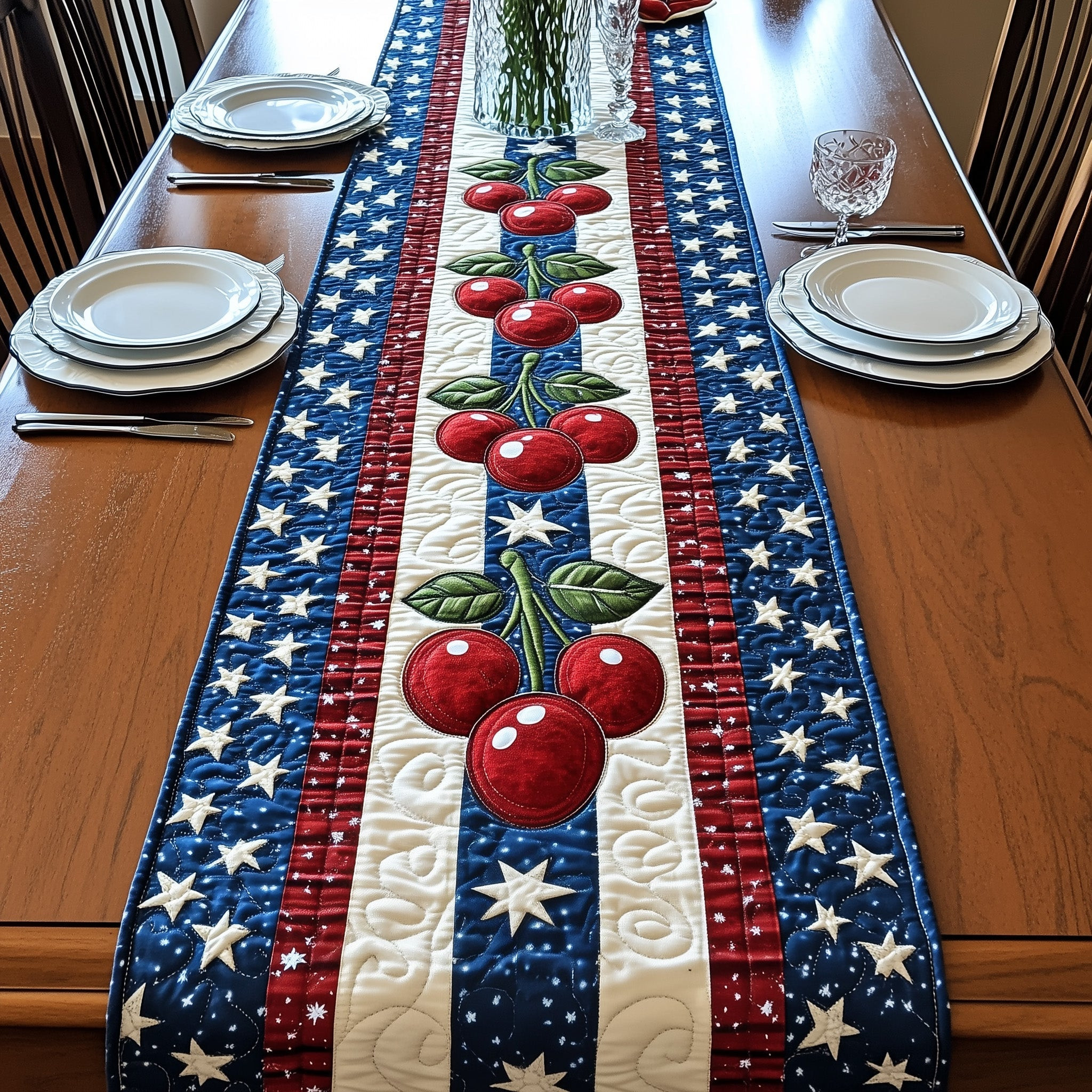 Cherries Quilted Table Runner GFTONT688