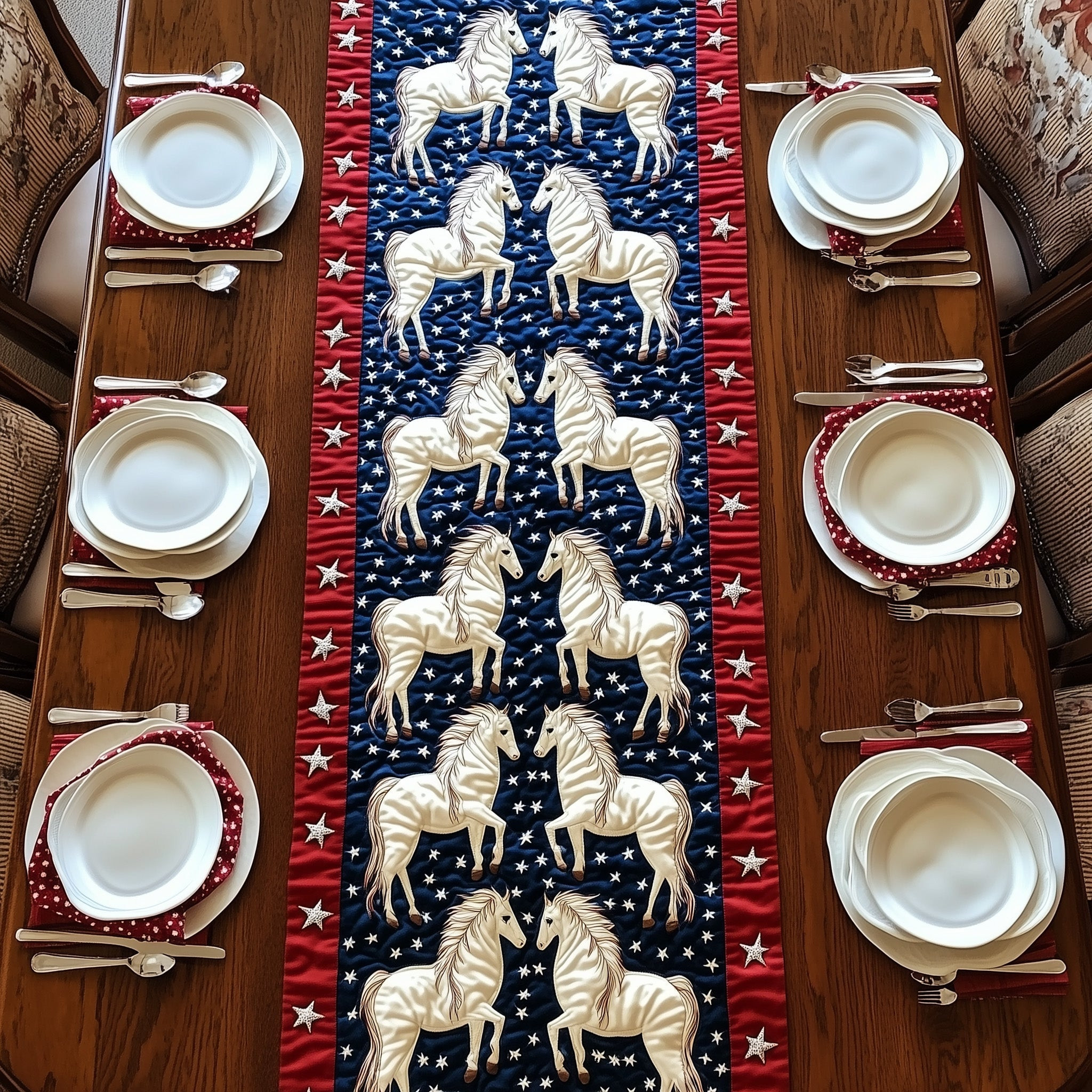 Patriot Horse Quilted Table Runner GFTONT984