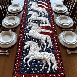 Patriot Horse Quilted Table Runner GFTONT985