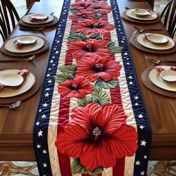 Hibiscus Quilted Table Runner GFTONT788