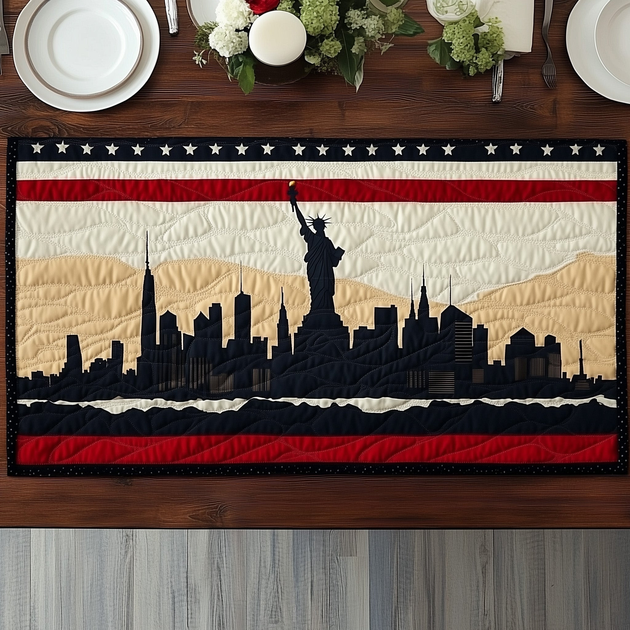 Patriotic Skylin Quilted Table Runner GFTOMA1092