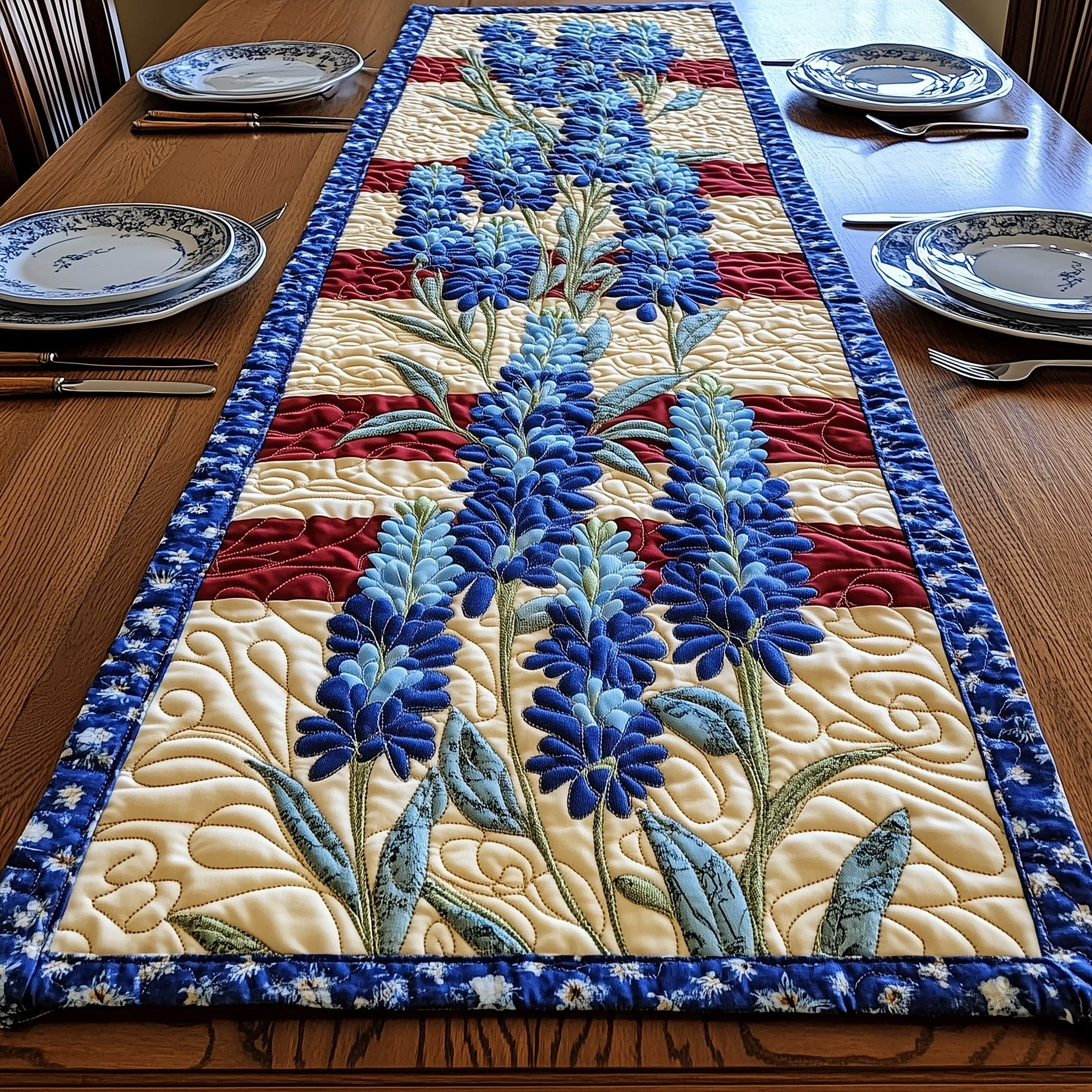 Bluebonnet Glory Quilted Table Runner GFTOTP6709