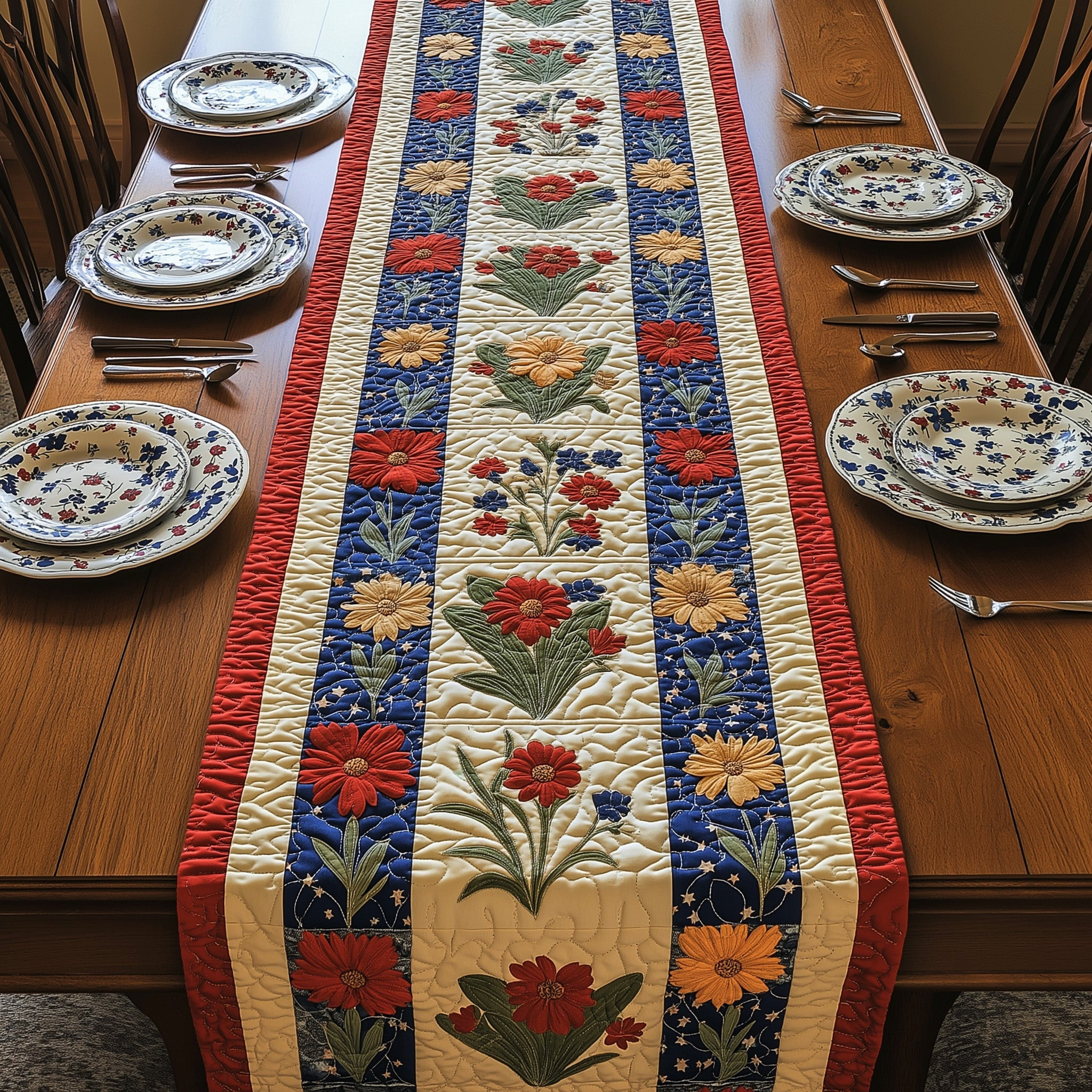Patriot Petal Quilted Table Runner GFTONT877