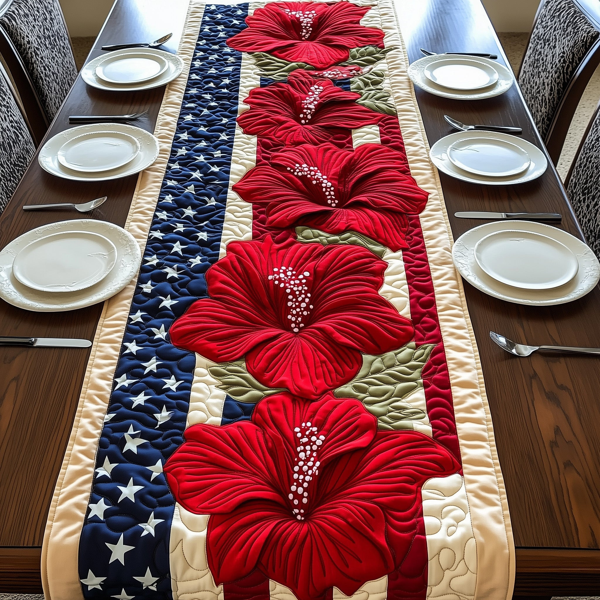 Hibiscus Quilted Table Runner GFTONT784