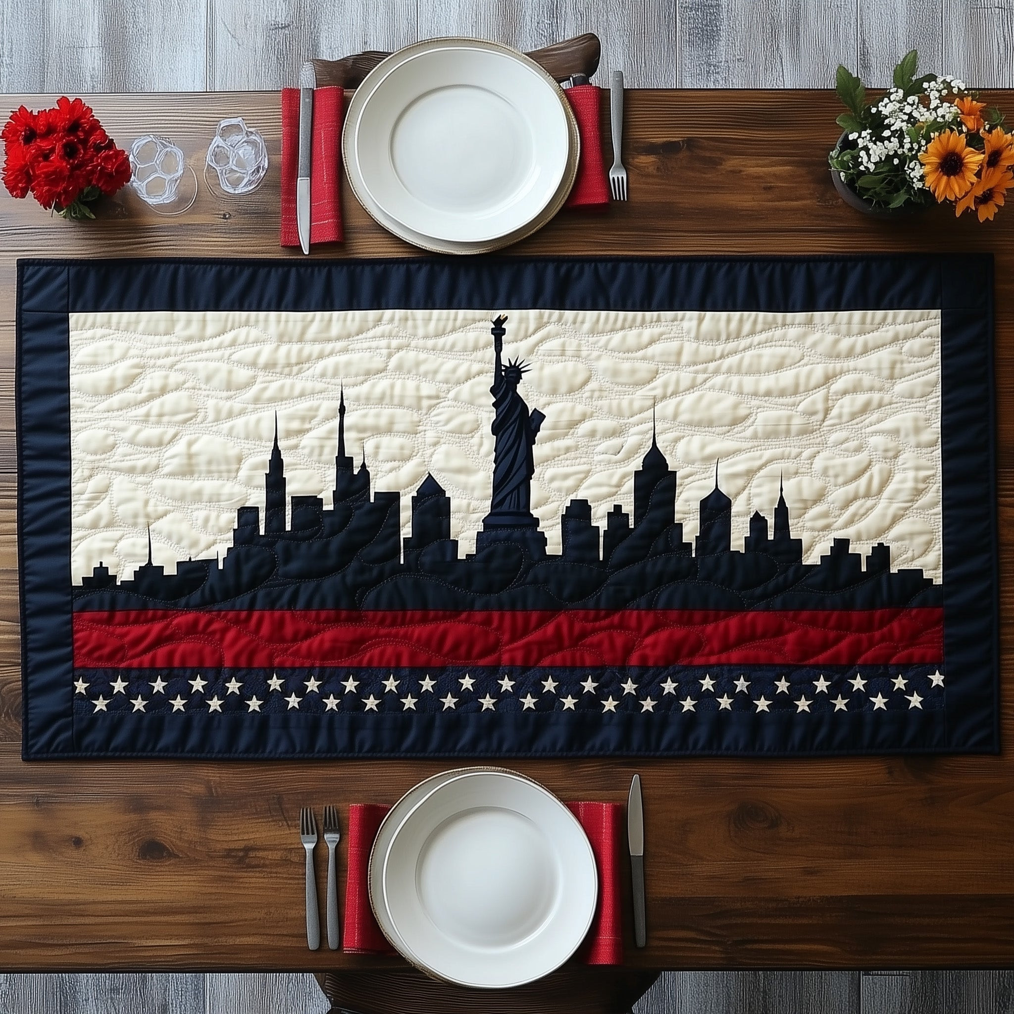 Patriotic Skylin Quilted Table Runner GFTOMA1089