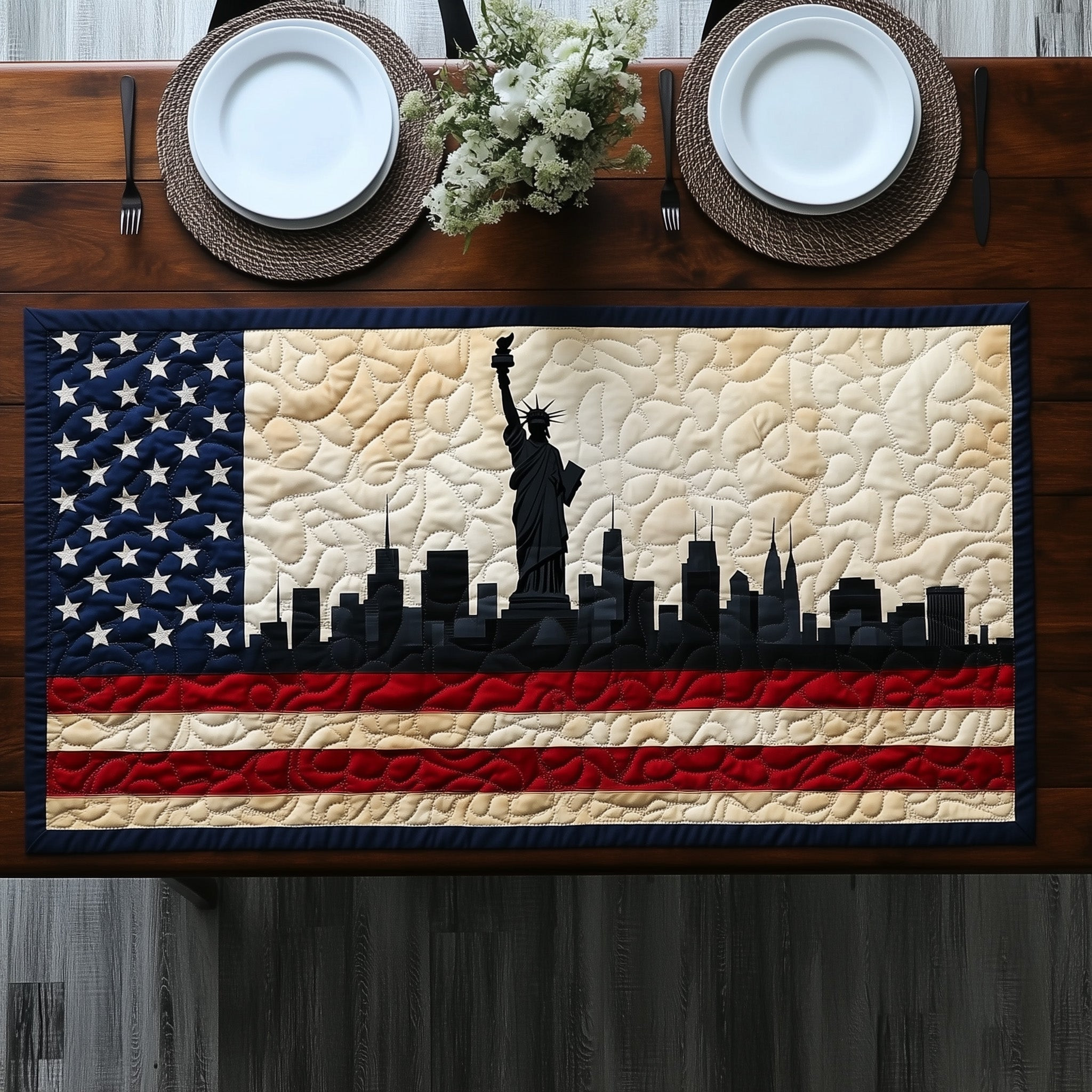 Patriotic Skylin Quilted Table Runner GFTOMA1091