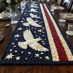 Patriotic Dove Quilted Table Runner GFTOHD5226