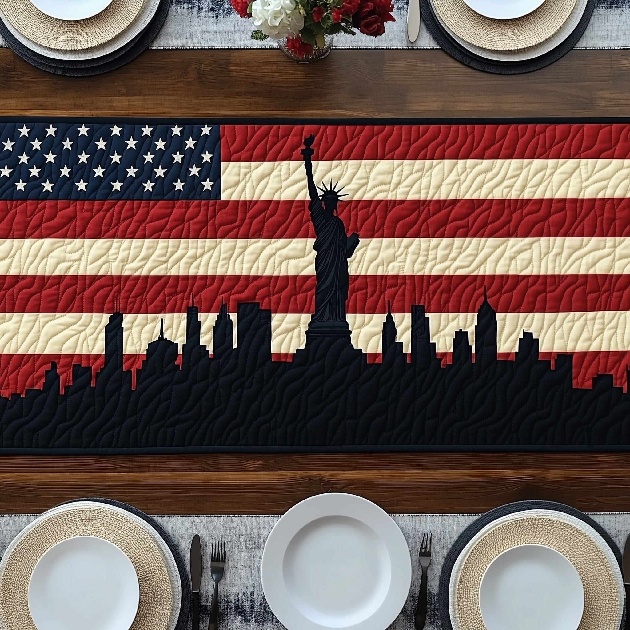 Patriotic Skylin Quilted Table Runner GFTOMA1090