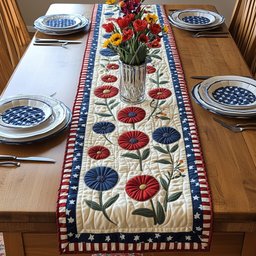 Patriot Petal Quilted Table Runner GFTONT874