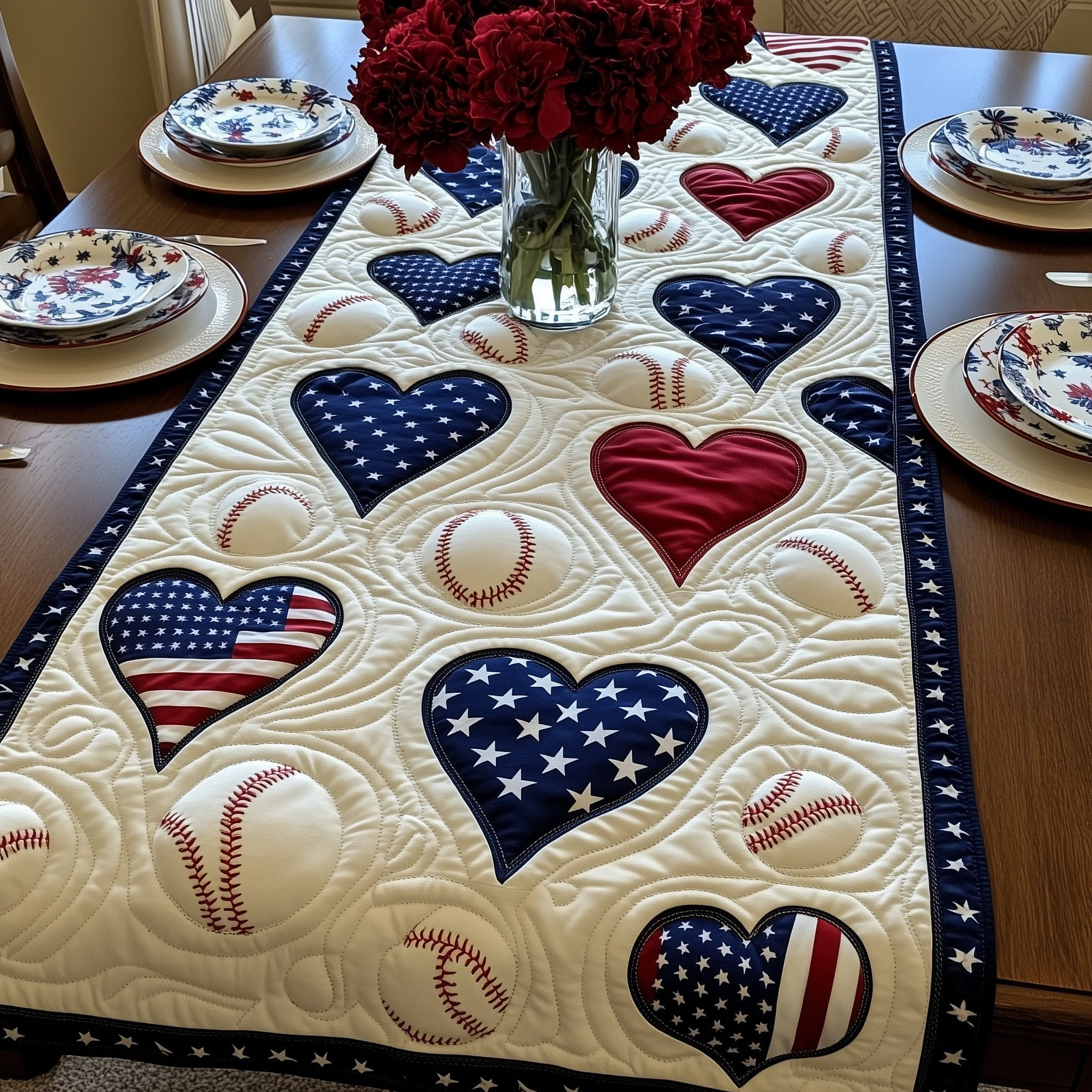 American Classic Baseball Quilted Table Runner GFTOTP8698