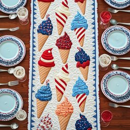Ice Cream Quilted Table Runner GFTONT693