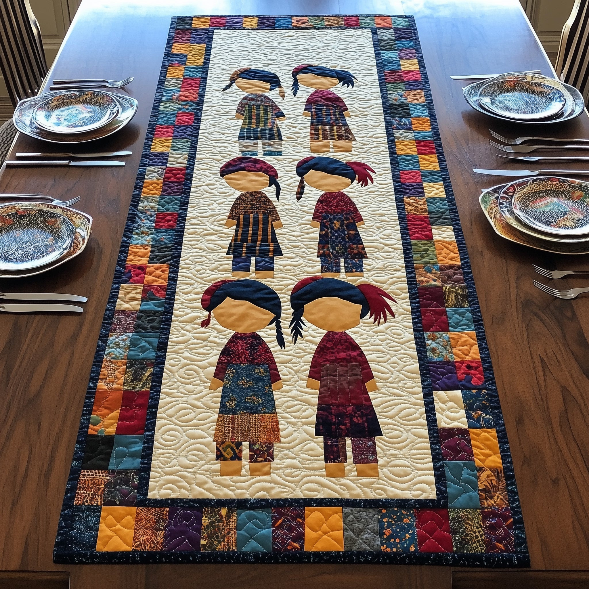 Native Sunbonnet Sue Quilted Table Runner GFTOHD6702