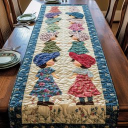 Vintage Sunbonnet Sue Quilted Table Runner GFTOHD6697