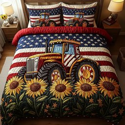 Rustic Patriot Farm 3-Piece Quilted Bedding Set GFTOTP5928