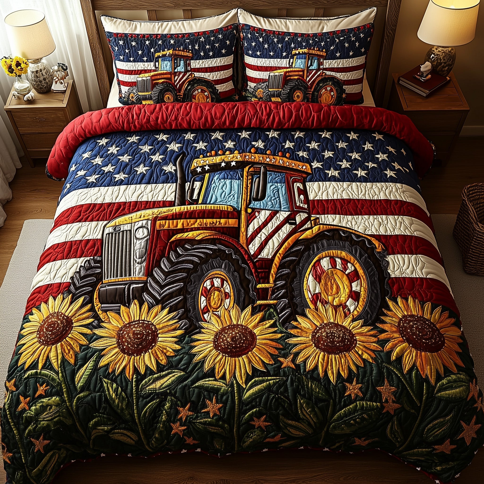 Rustic Patriot Farm 3-Piece Quilted Bedding Set GFTOTP5928