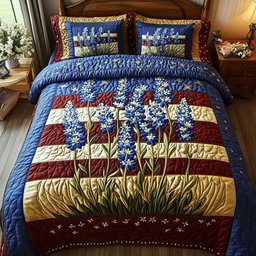 Bluebonnet Glory 3-Piece Quilted Bedding Set GFTOTP6690
