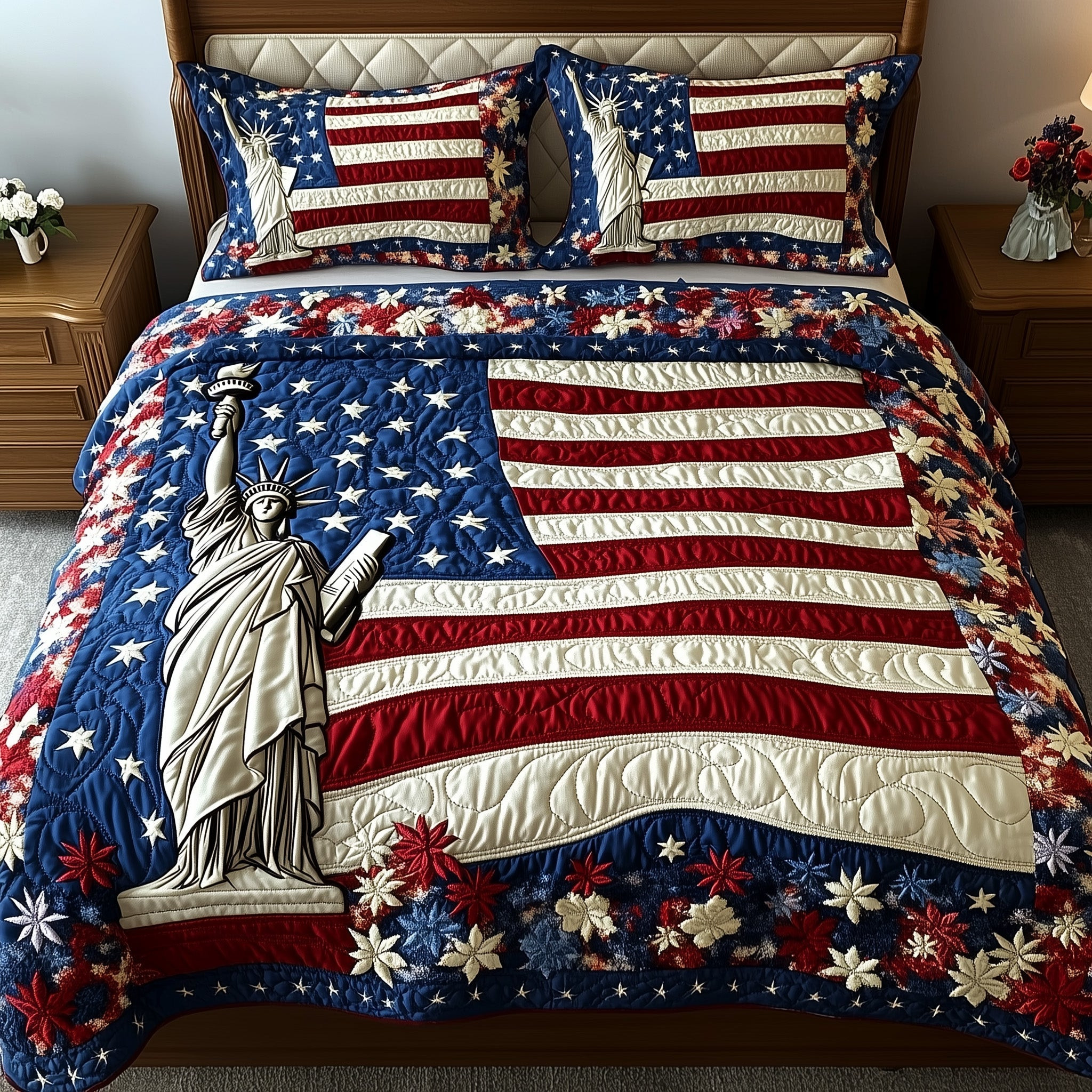 4th of July 3-Piece Quilted Bedding Set GFTOTP8254