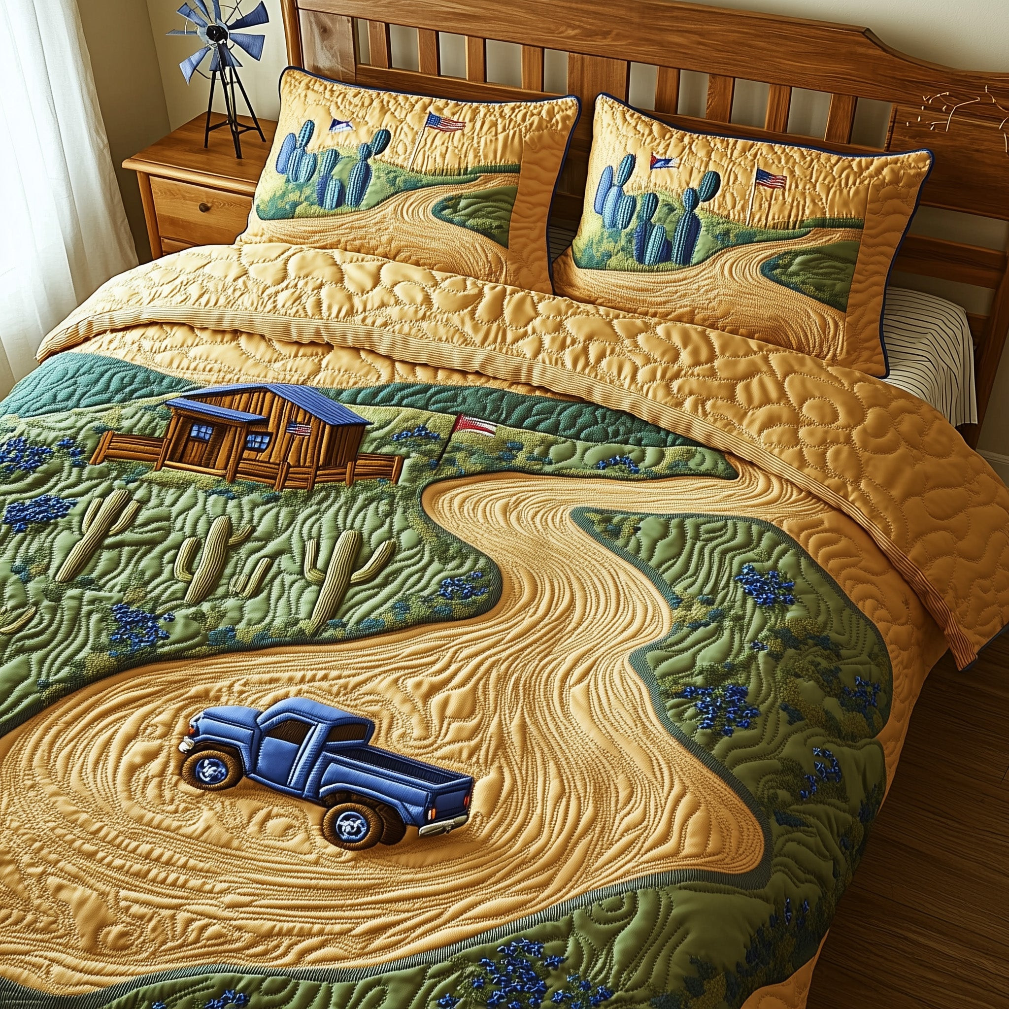 Texas Heritage Land 3-Piece Quilted Bedding Set GFTOHD7691