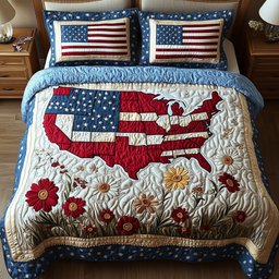 4th of July 3-Piece Quilted Bedding Set GFTOTP8249