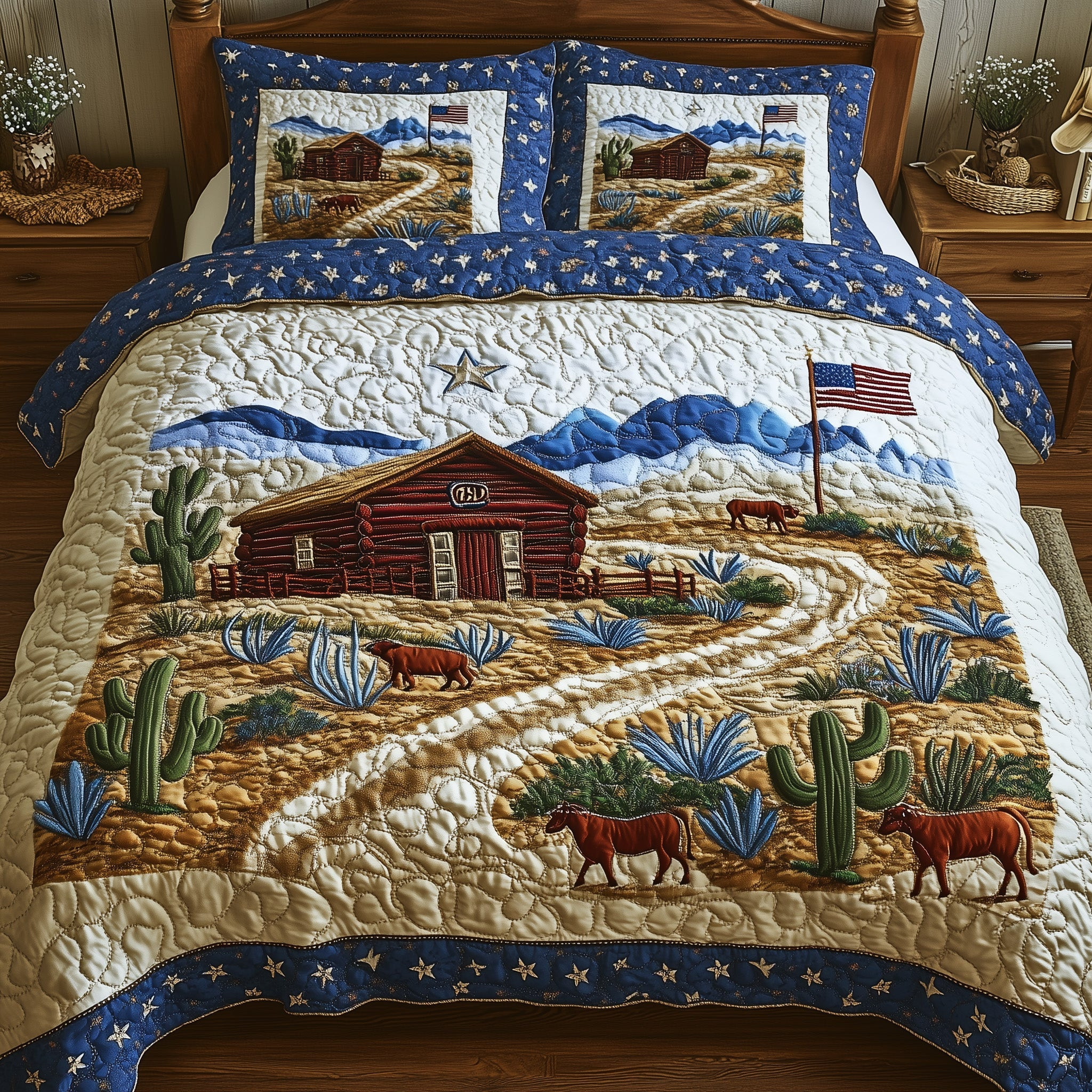 Road to Texas 3-Piece Quilted Bedding Set GFTOHD7702