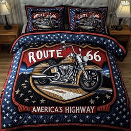 Route 66 American 3-Piece Quilted Bedding Set GFTOMA1002