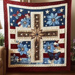 Cross of Liberty Quilted Blanket GFTOTP6333