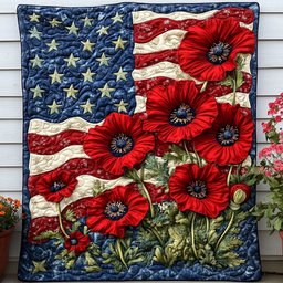 Poppy Glory Quilted Blanket NCU0NT7075