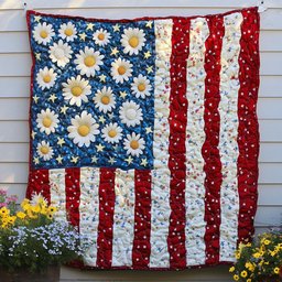 Star Spangled Petals Quilted Blanket NCU0NT7076