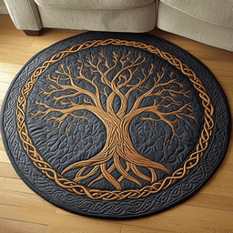 Amber Branches Quilted Round Mat NCU0NT3461