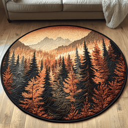 Autumn Forest Quilted Round Mat NCU0DV5404