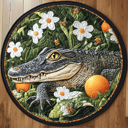 Alligator Chic Quilted Round Mat NCU0VH4580