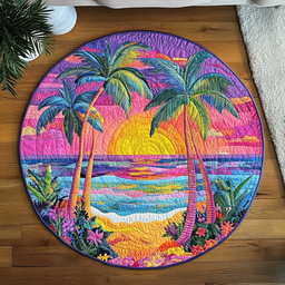 Beach Bliss Quilted Round Mat NCU0VH5367