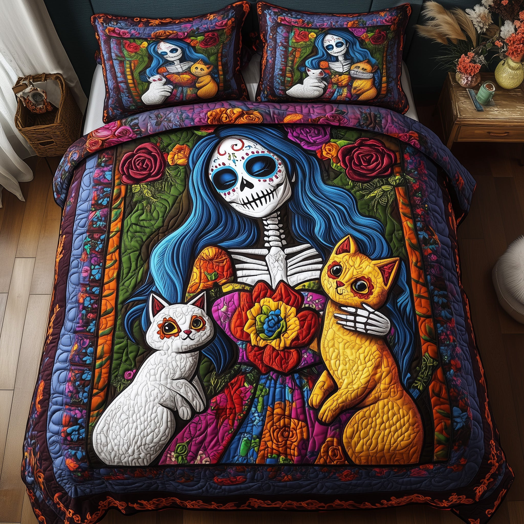 Catrina Bloom 3-Piece Quilted Bedding Set GFTOMA4369