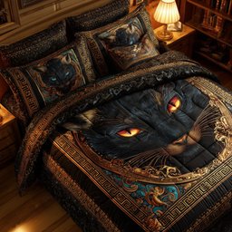 Powerful Cat 3-Piece Quilted Bedding Set GFTOTL4601