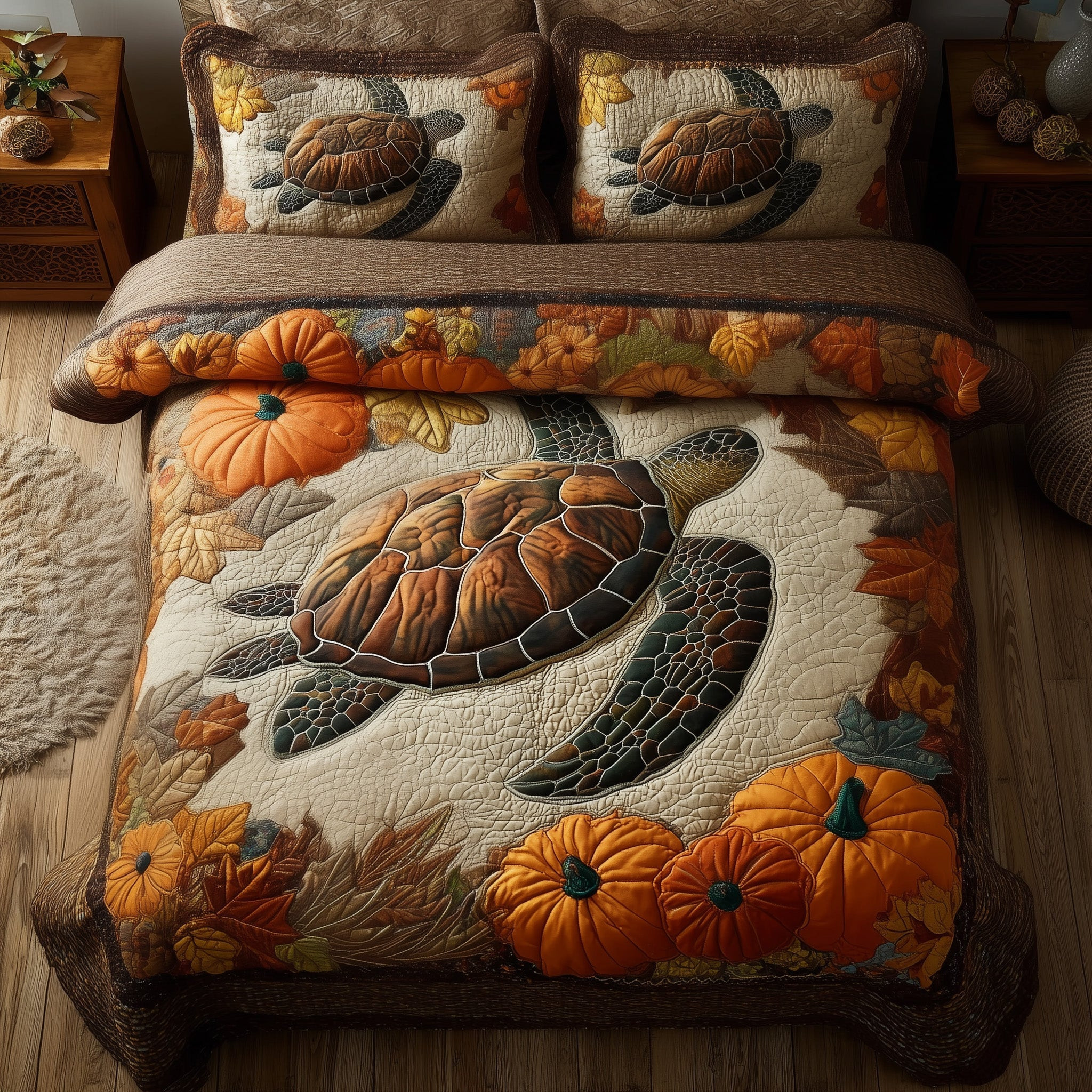 Sea Turtle 3-Piece Quilted Bedding Set GFTONT2943