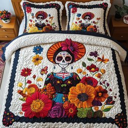 Catrina Bloom 3-Piece Quilted Bedding Set GFTOMA4372